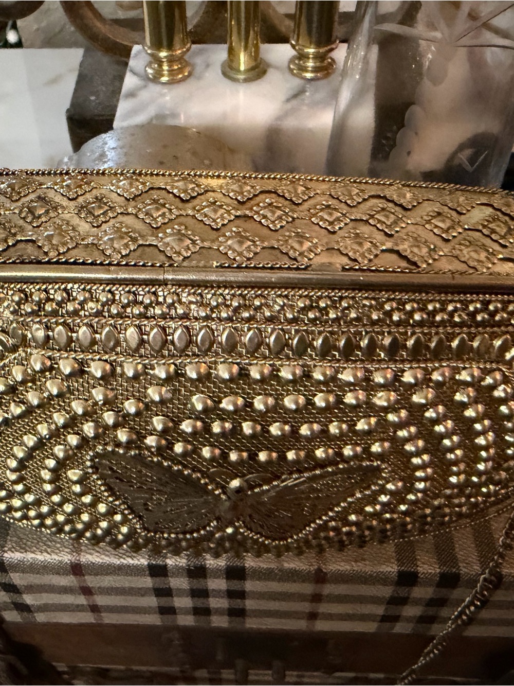 Gold Embossed Butterfly Crossbody Bag - Picture 4 of 7
